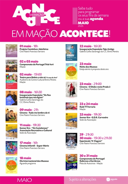 ACONTECE EM MAÇÃO... EM MAIO